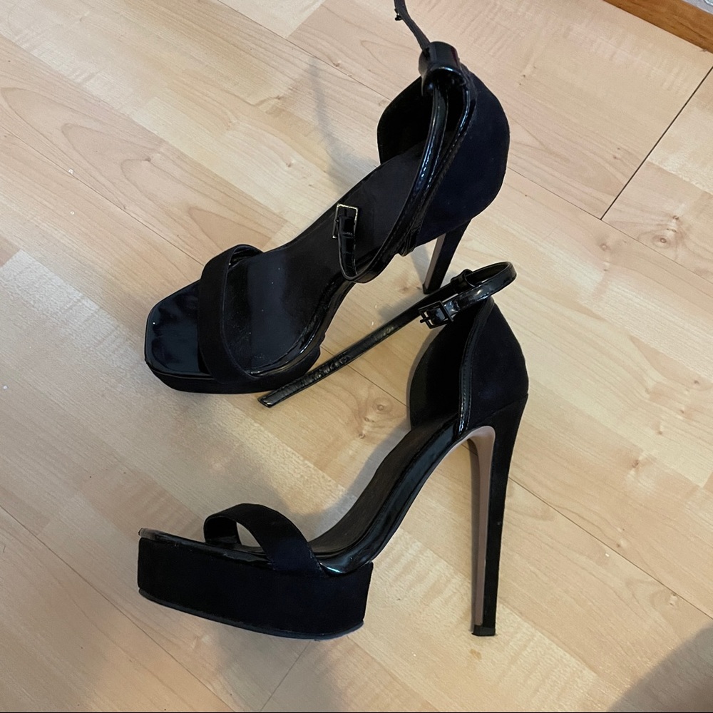 Asos black platform stiletto heels